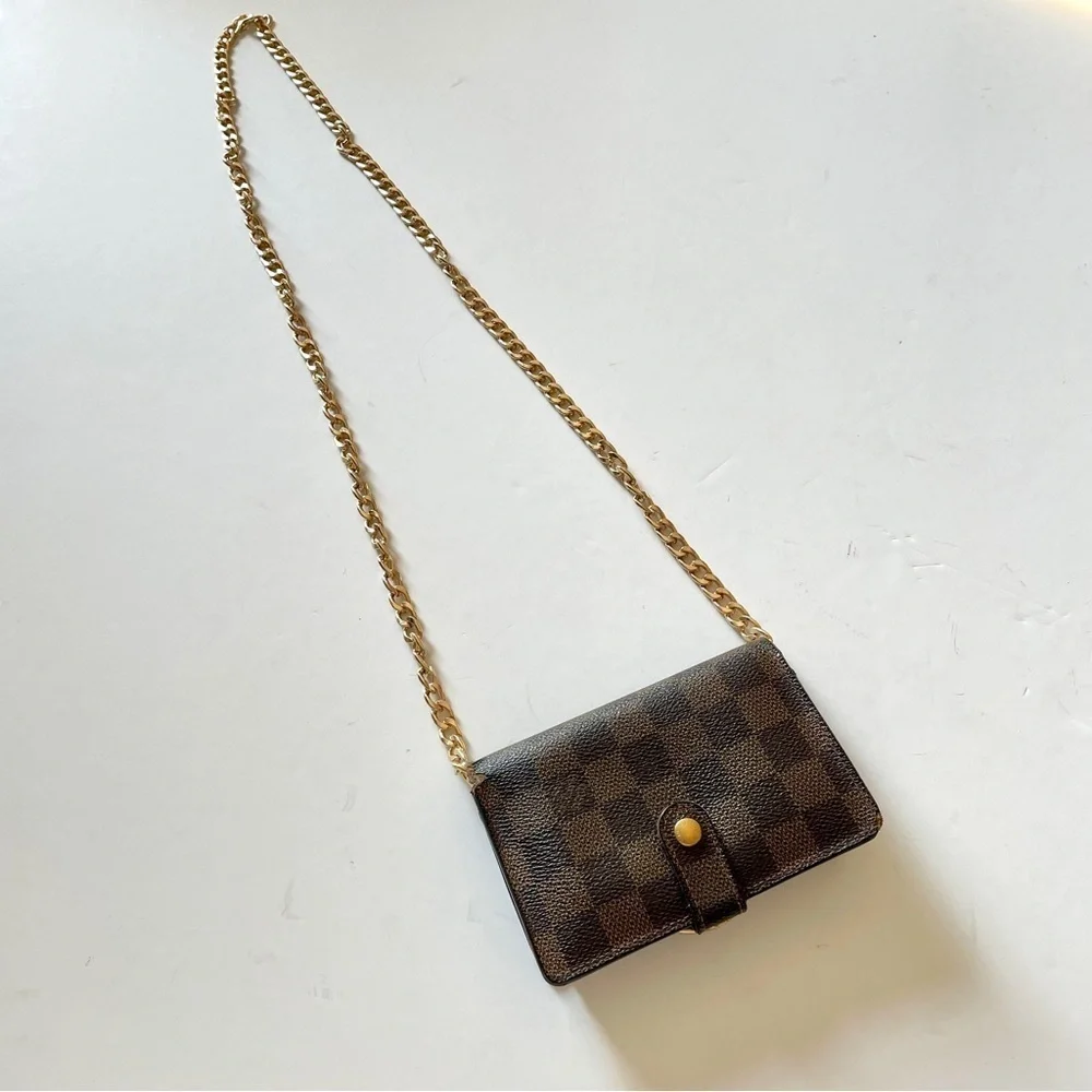 Louis Vuitton Brown Damier Porte-Monnaie Viennois Crossbody Wallet Purse